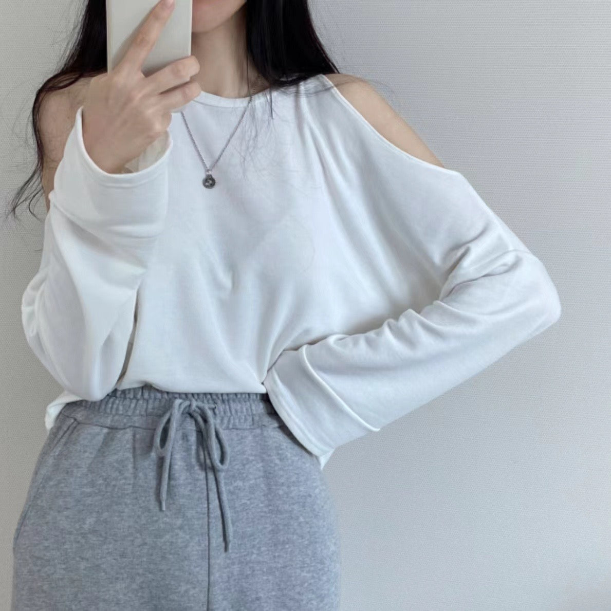 韓國丨純棉露肩TOP