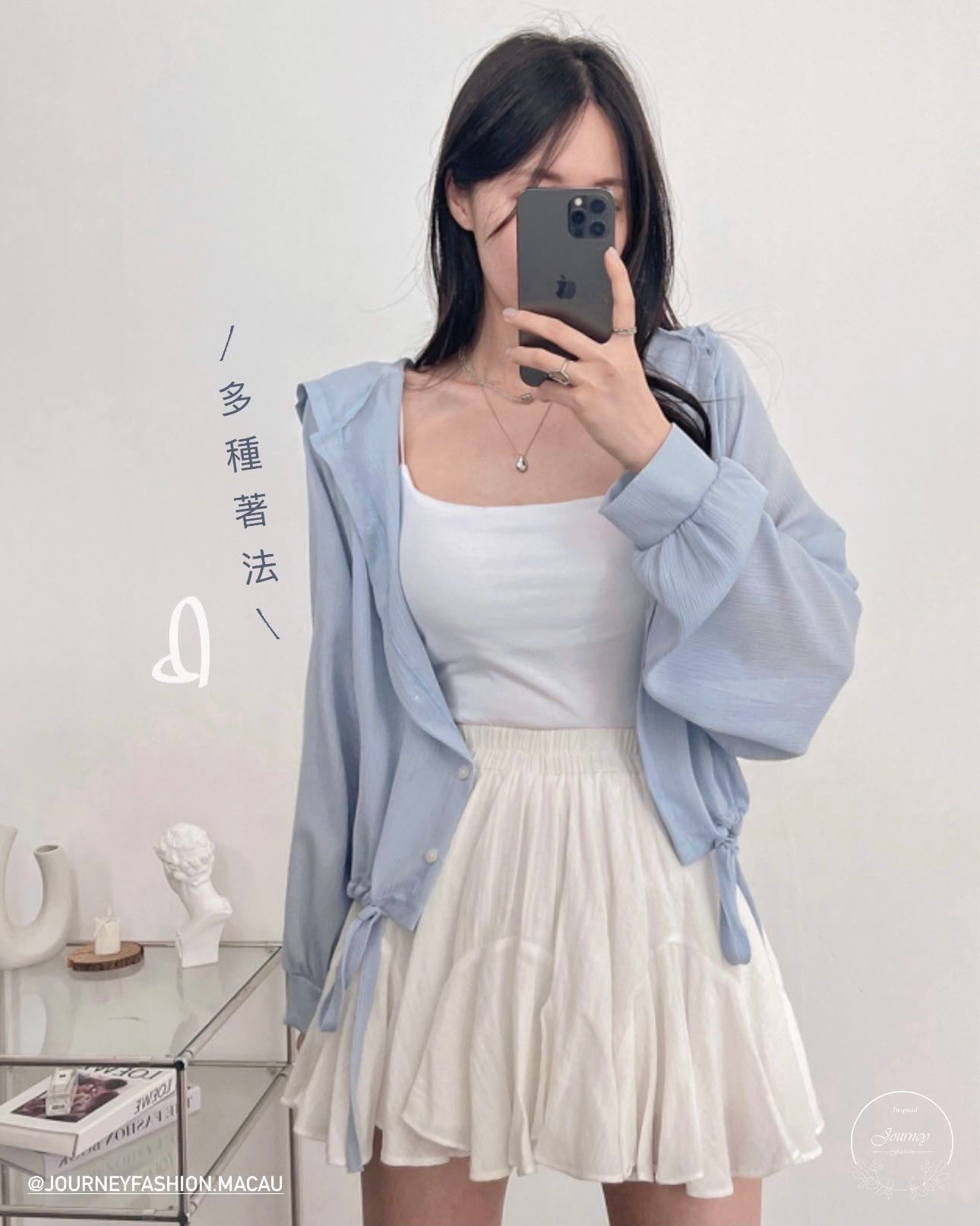 韓國丨連帽綁帶襯衫
