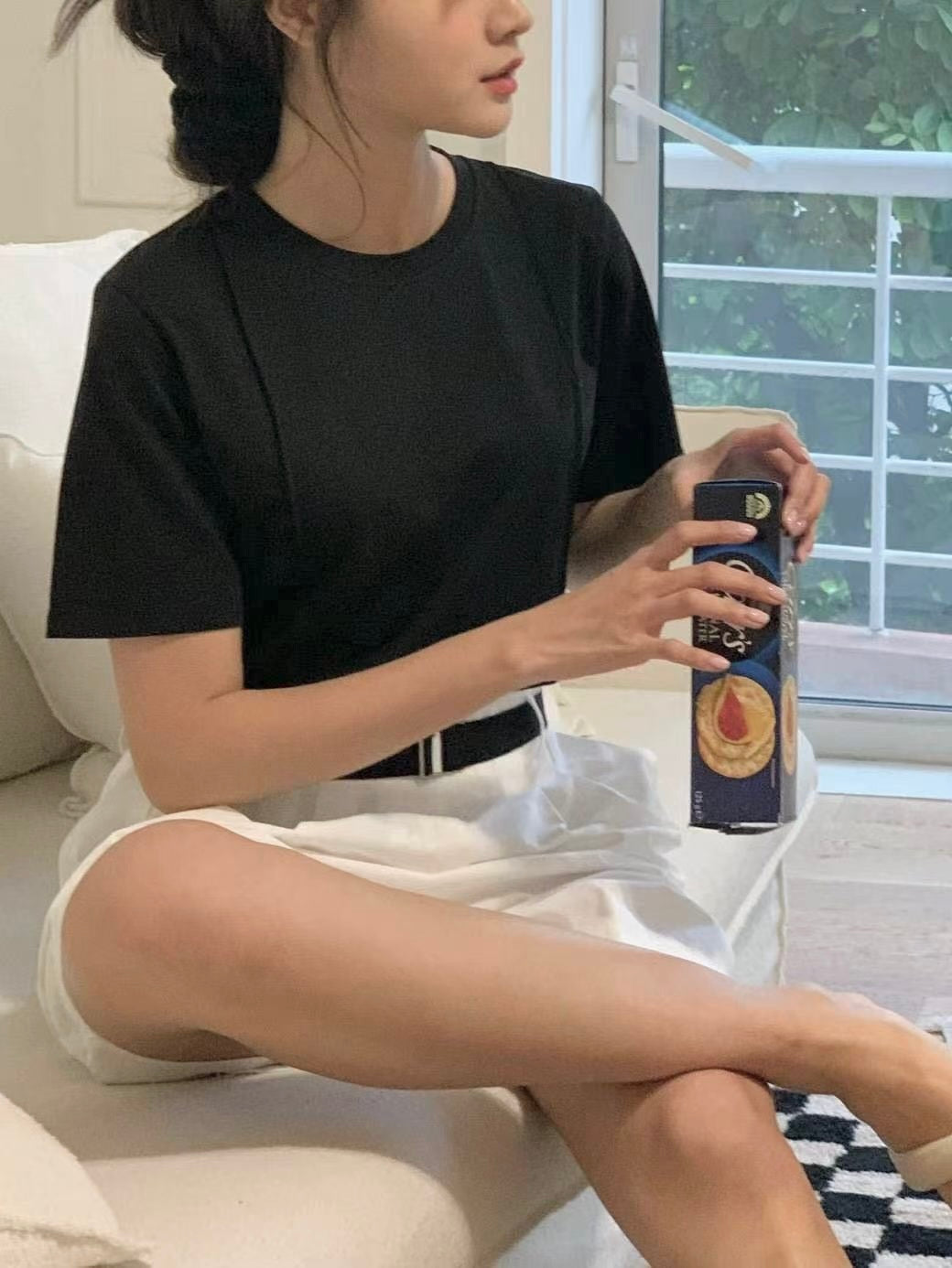 韓國丨純色直條紋TEE