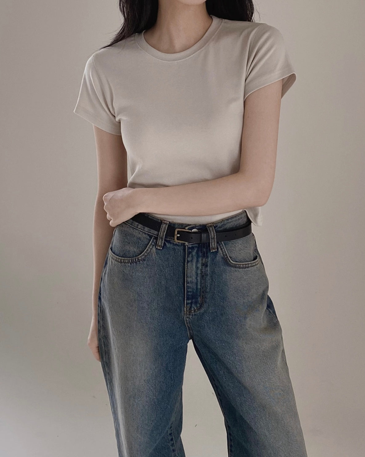 韓國丨SEMI-CROP TEE