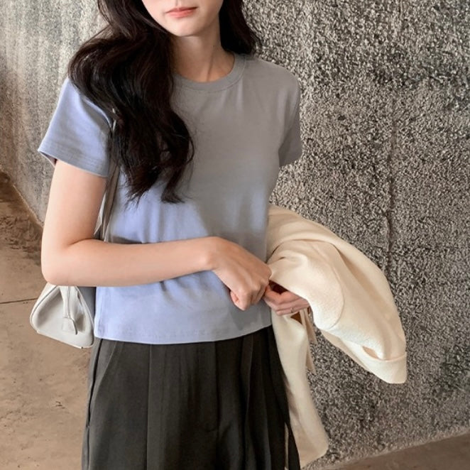 韓國丨SEMI-CROP TEE