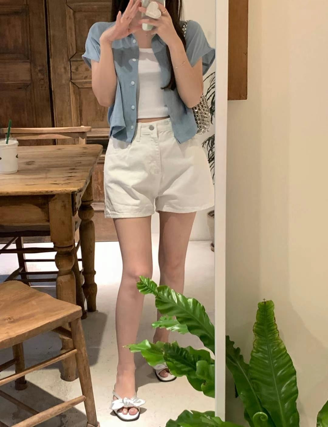 韓國丨短款飛飛袖TOP