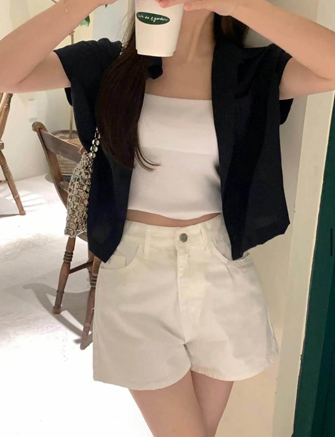 韓國丨短款飛飛袖TOP