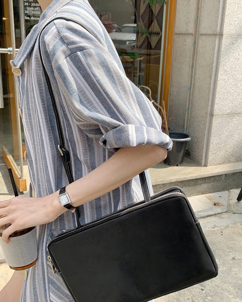 韓國丨寬鬆間紋襯衫