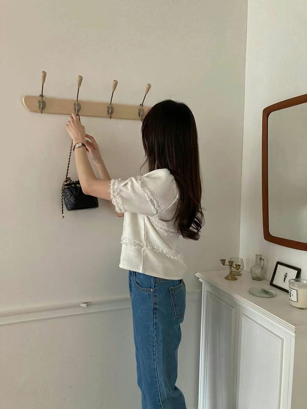 韓國丨圓領小香風襯衫