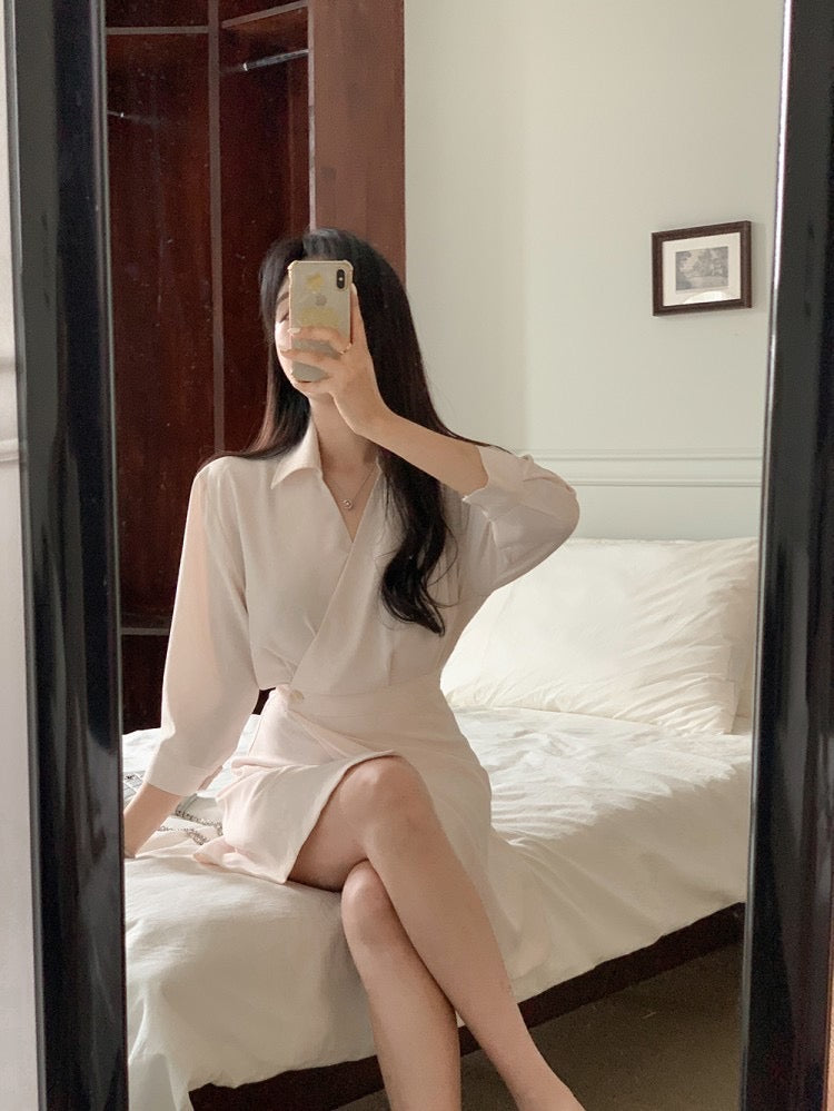 韓國丨V領氣質連身OPS