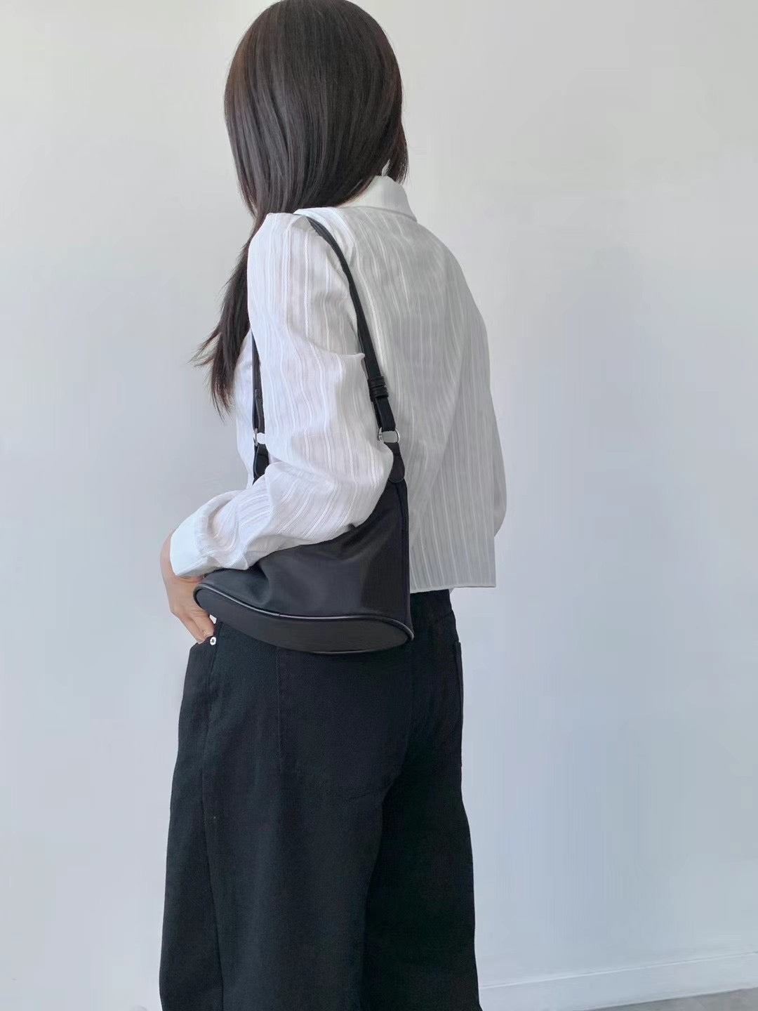 韓國丨圓領暗紋襯衫