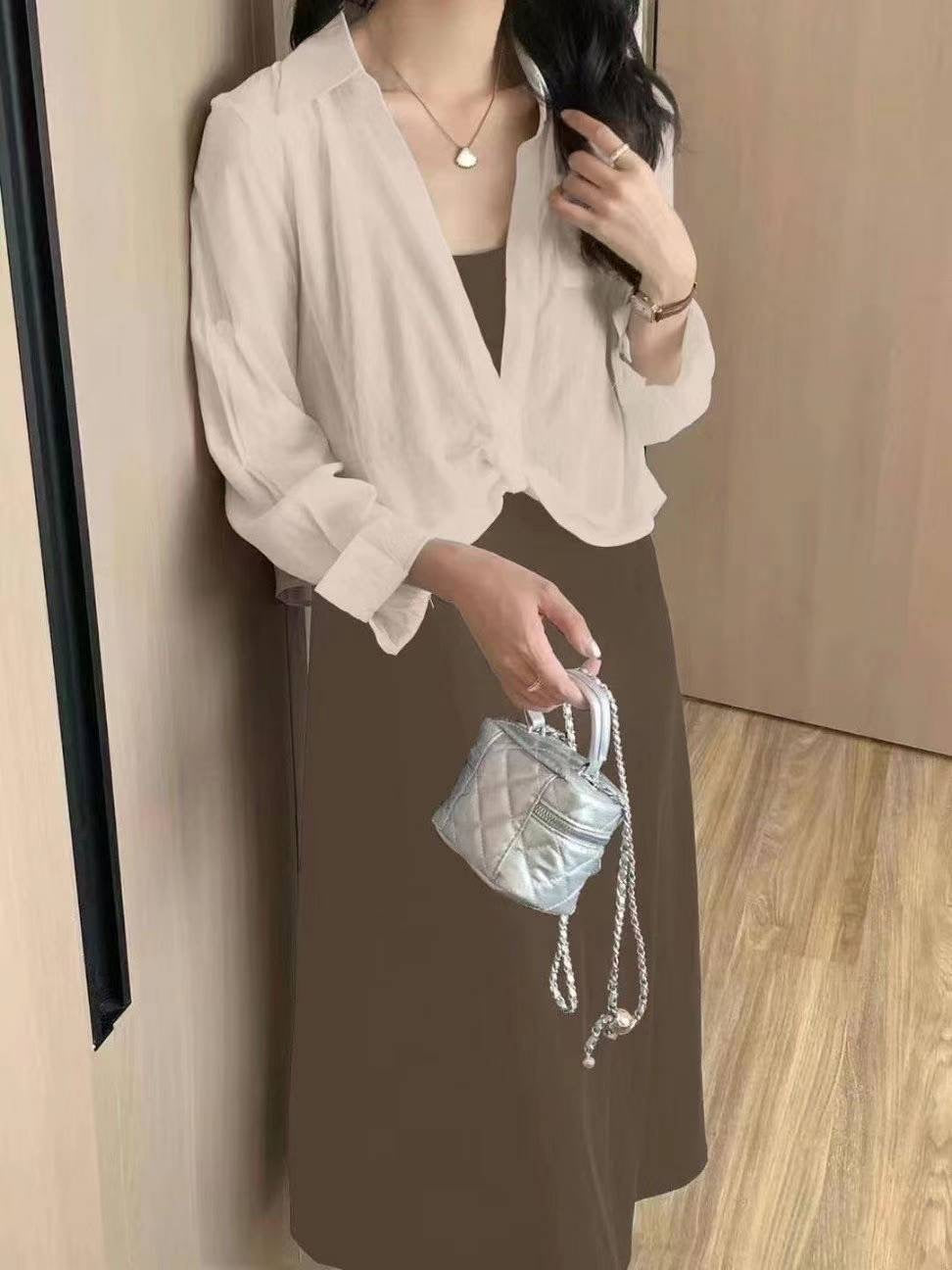 韓國丨吊帶外套裙SET