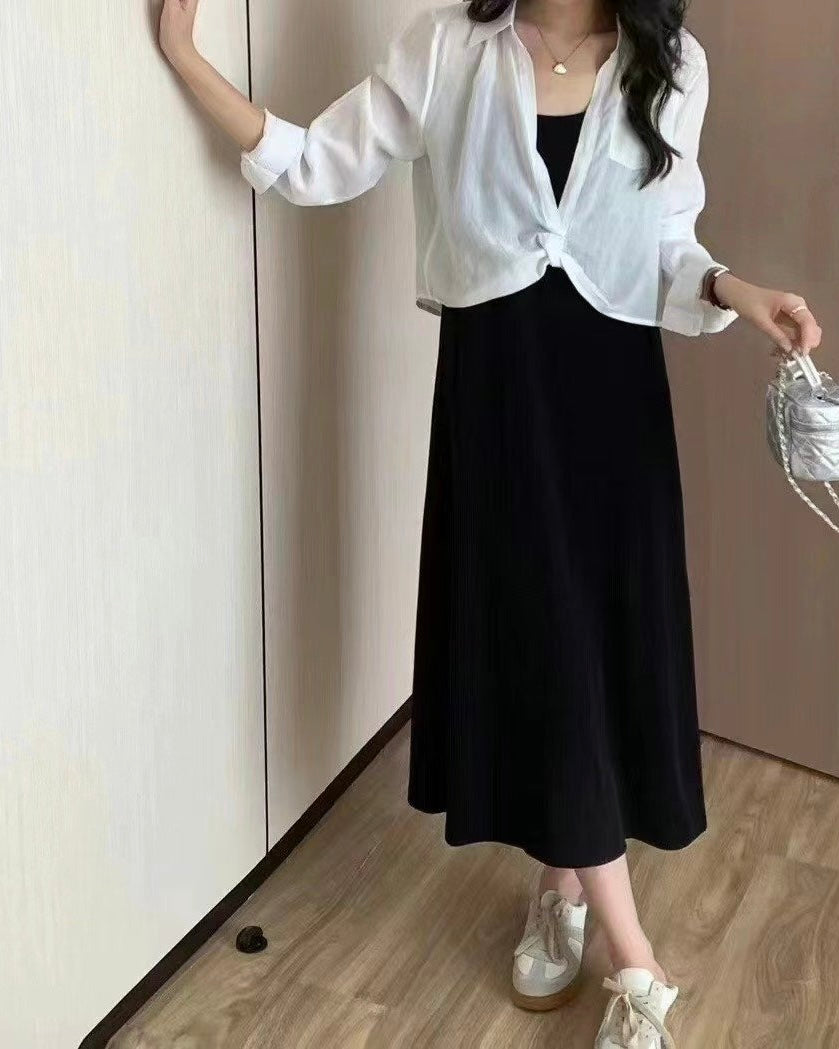 韓國丨吊帶外套裙SET