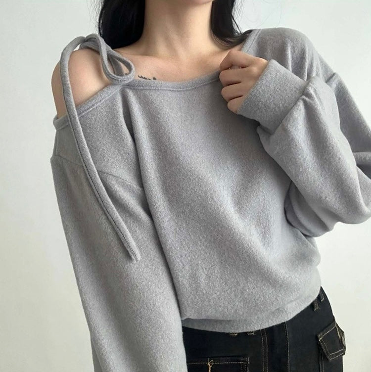 韓國丨寬鬆柔軟綁帶KNIT