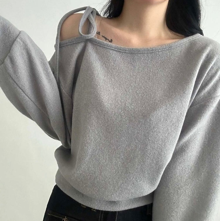 韓國丨寬鬆柔軟綁帶KNIT