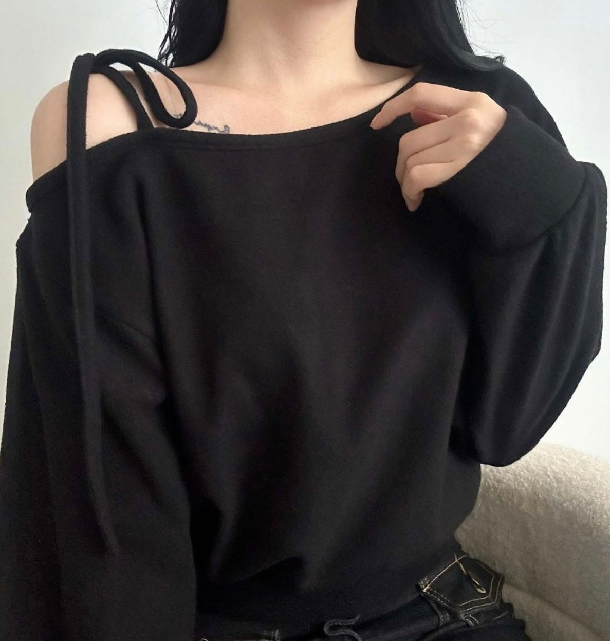 韓國丨寬鬆柔軟綁帶KNIT