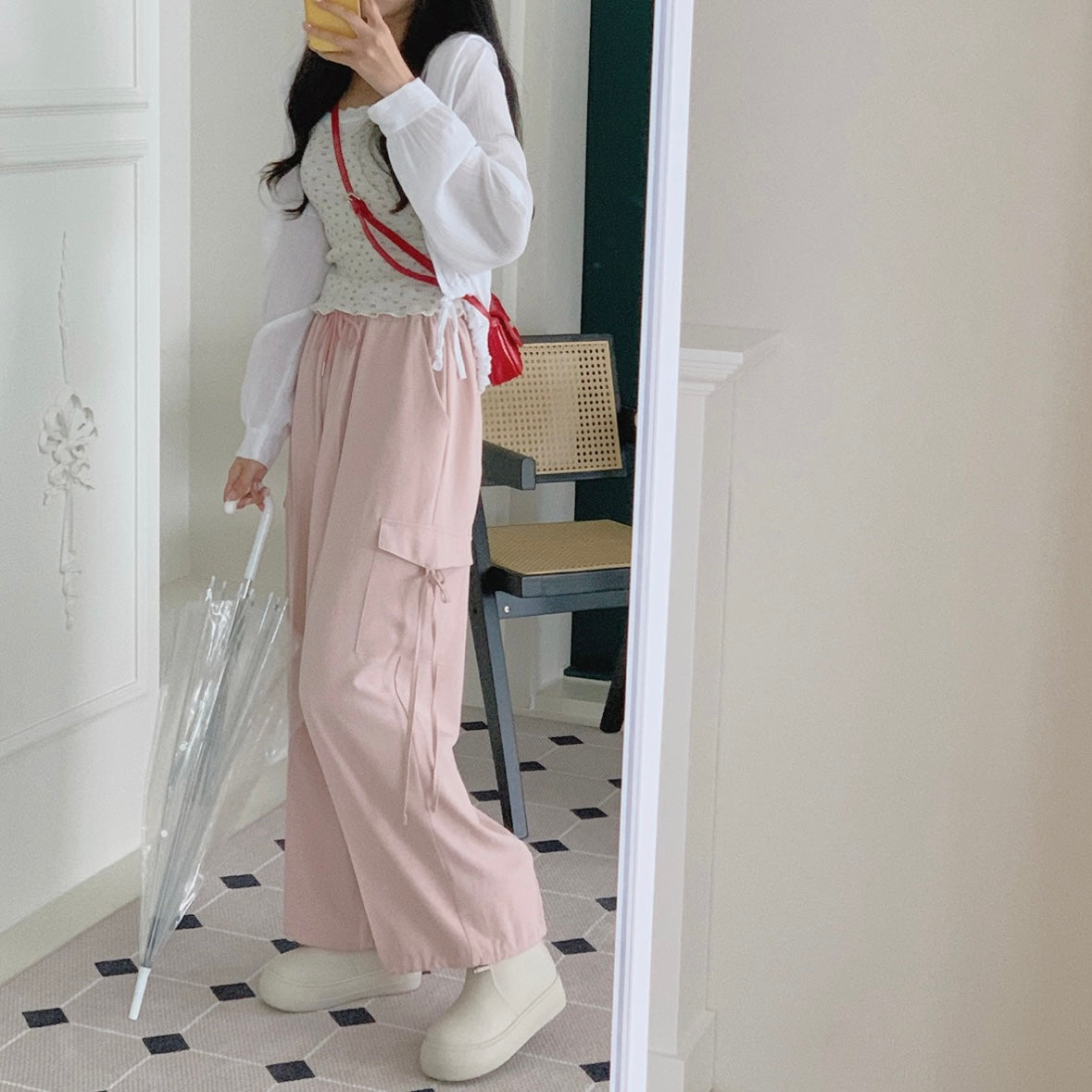 韓國丨2 WAYS 蝴蝶結工裝褲