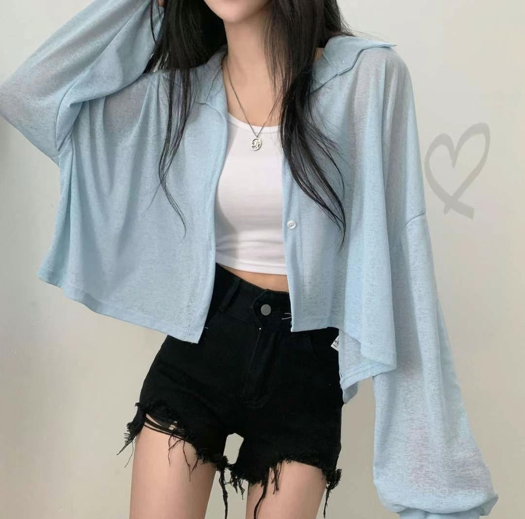 韓國丨純色薄防曬TOP