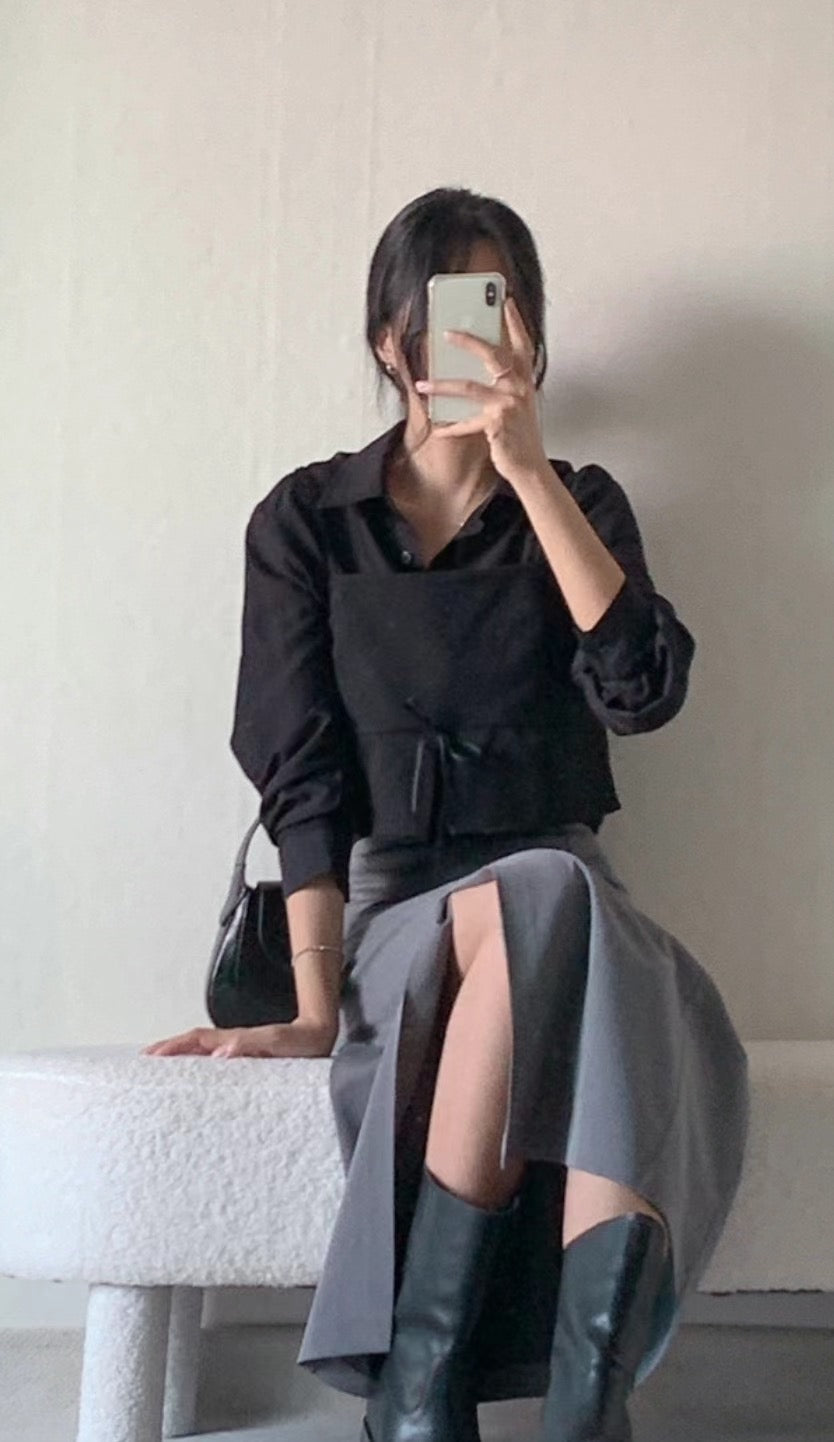 韓國丨吊帶側拉鍊背心