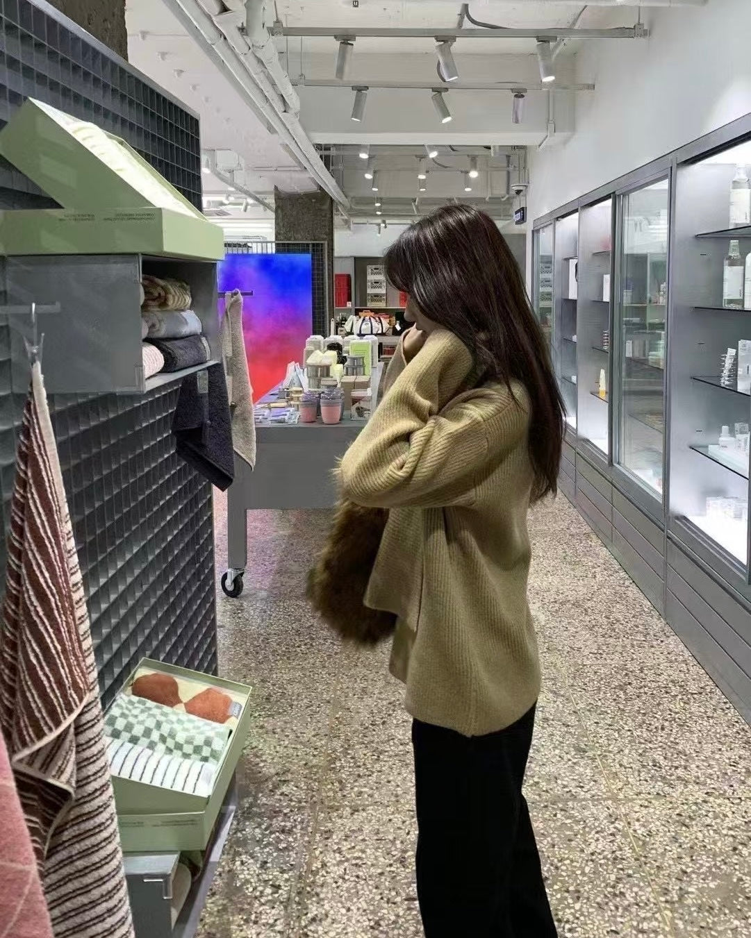 韓國丨寬鬆自帶頸巾針織