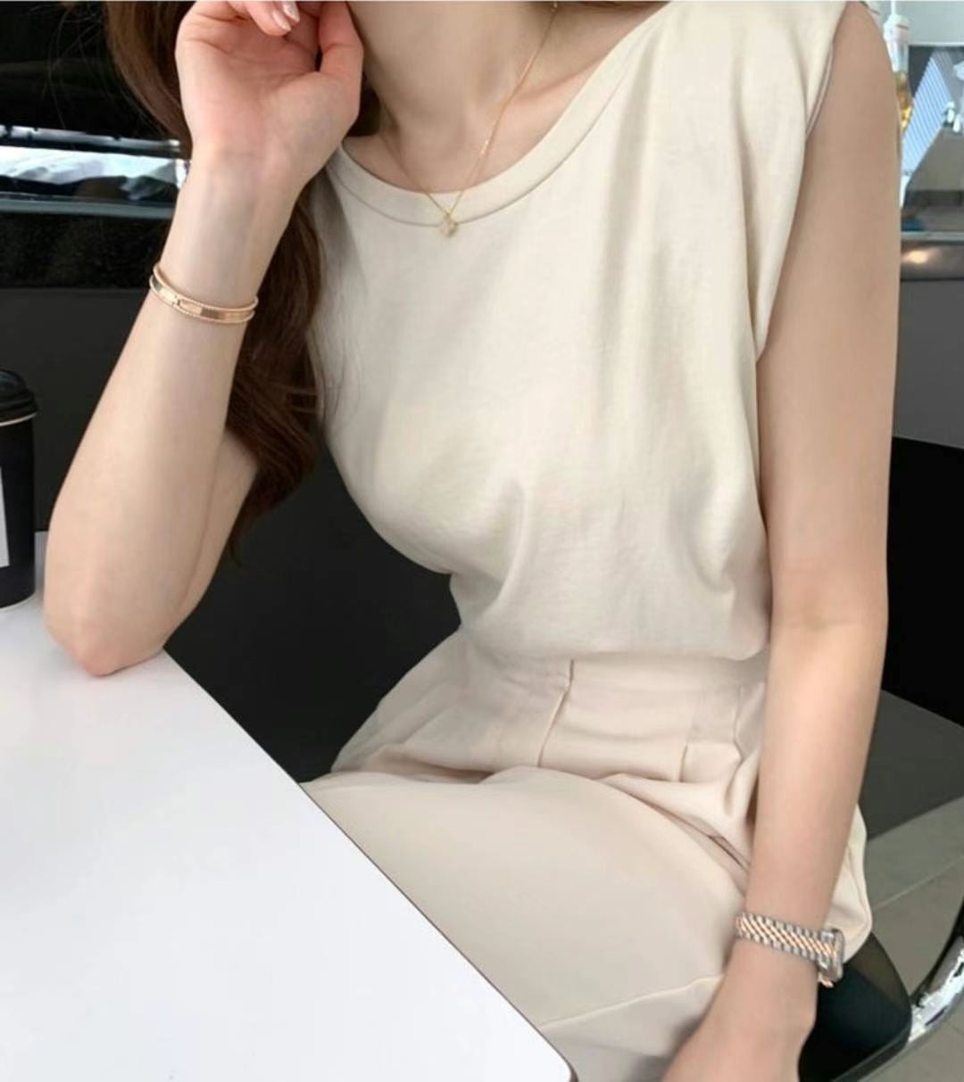 韓國丨寬鬆純色背心