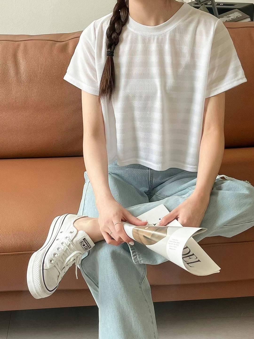 韓國丨間紋傘型TOP