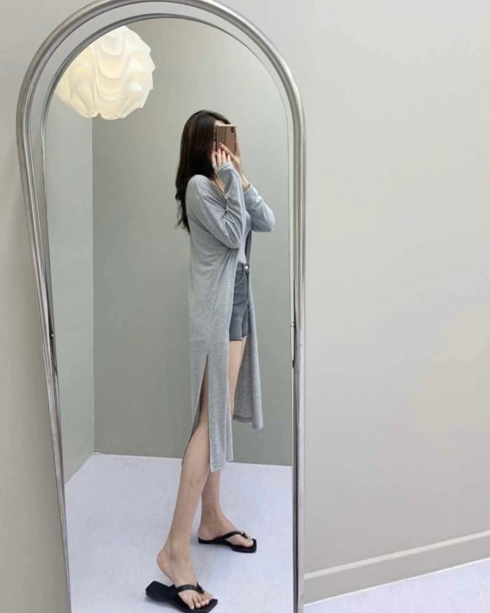 韓國丨長外套吊帶SET
