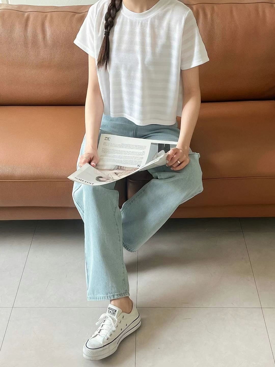韓國丨間紋傘型TOP