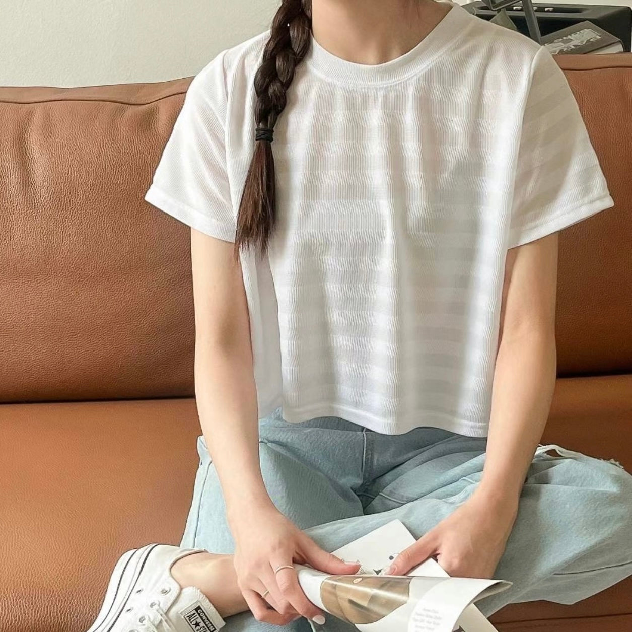 韓國丨間紋傘型TOP