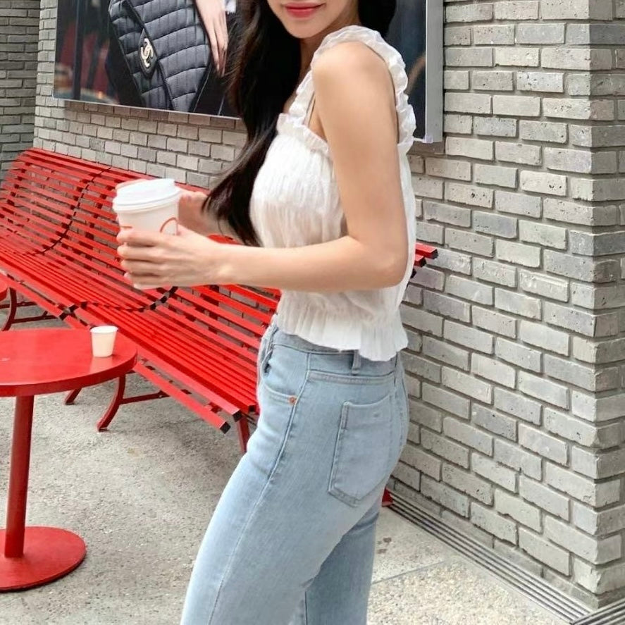 韓國丨荷葉邊吊帶背心