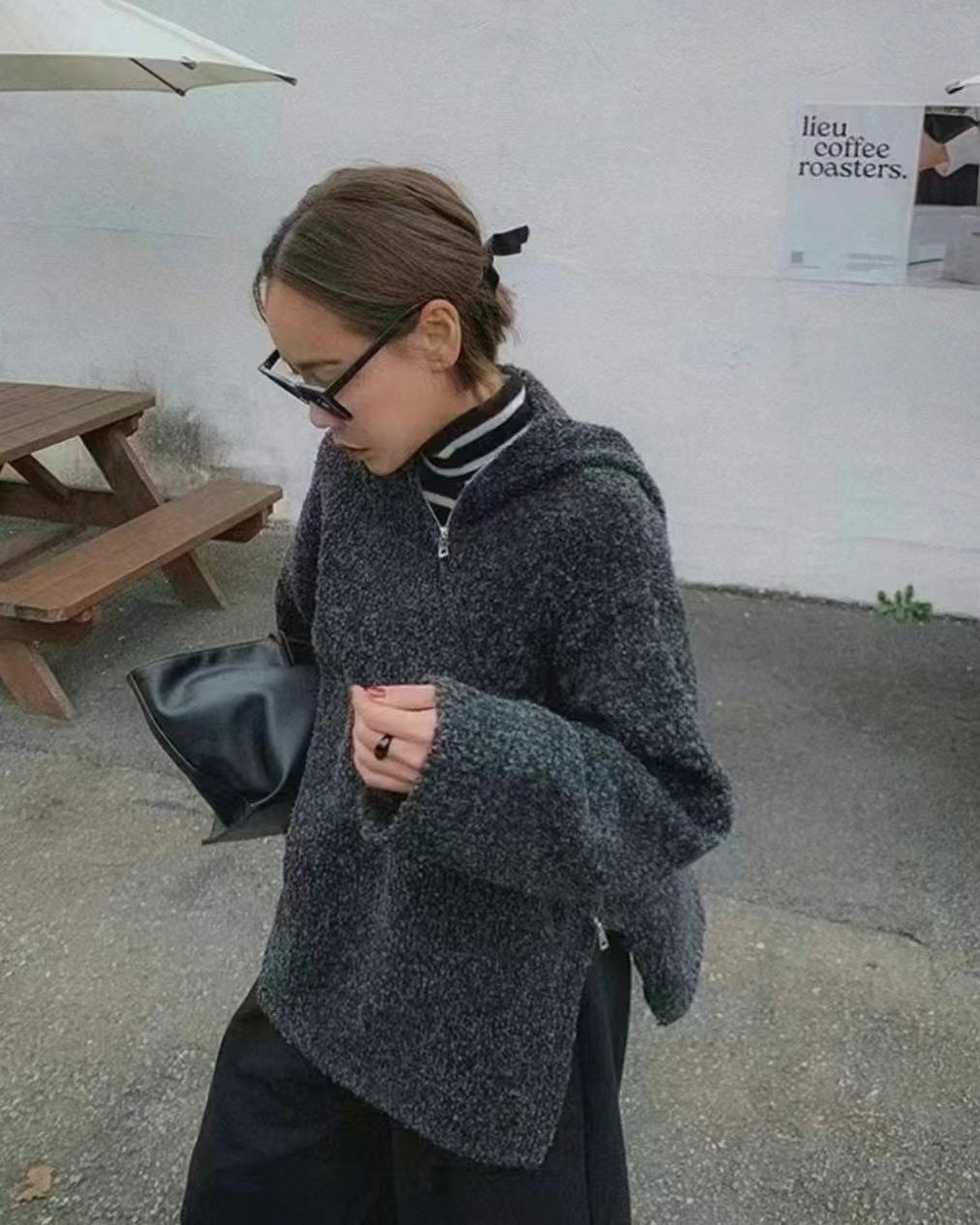 韓國丨連帽拉鍊TOP