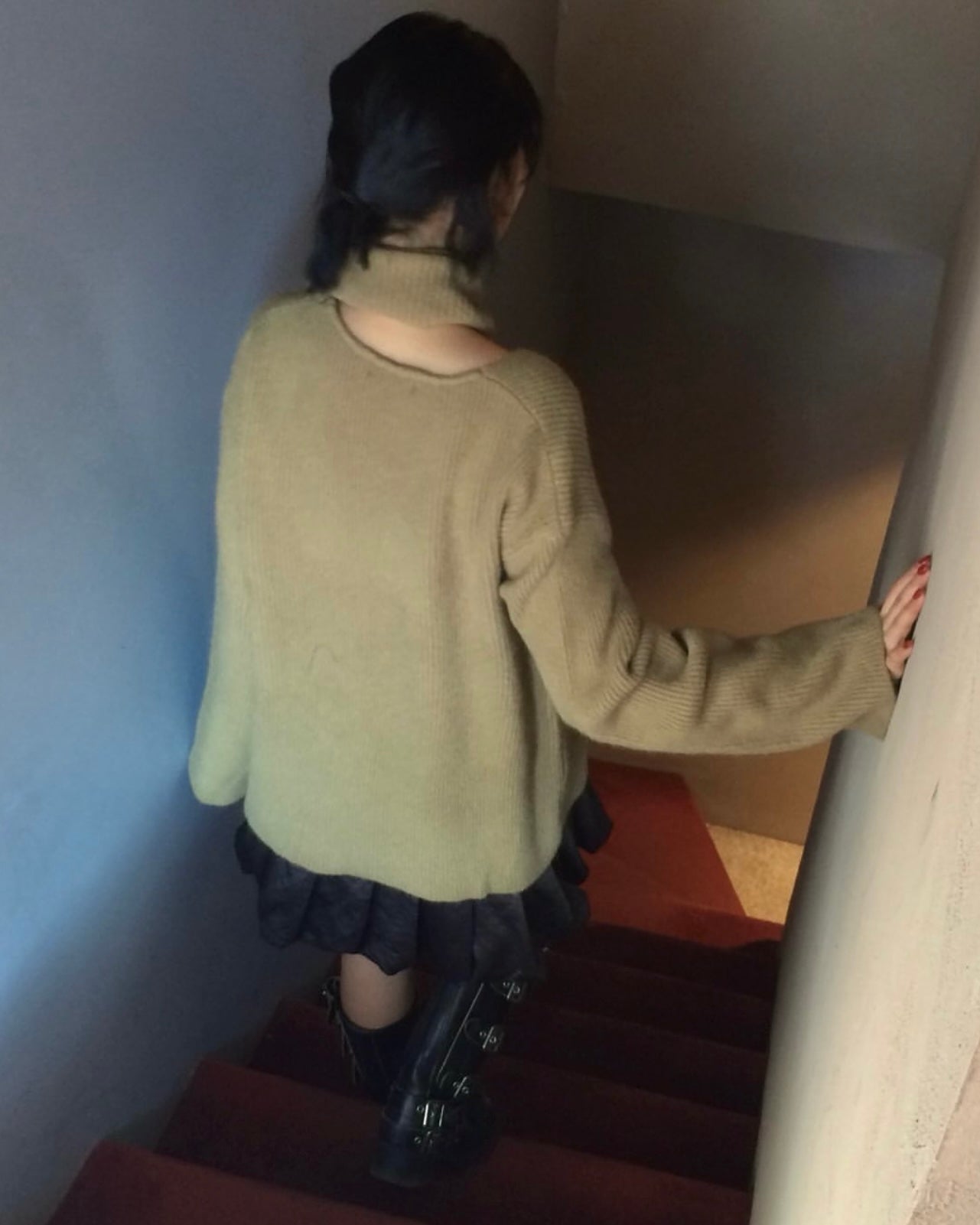 韓國丨寬鬆自帶頸巾針織