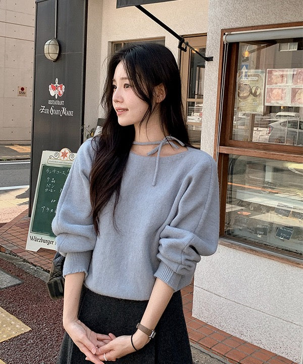韓國丨RIBBON TIE KNIT