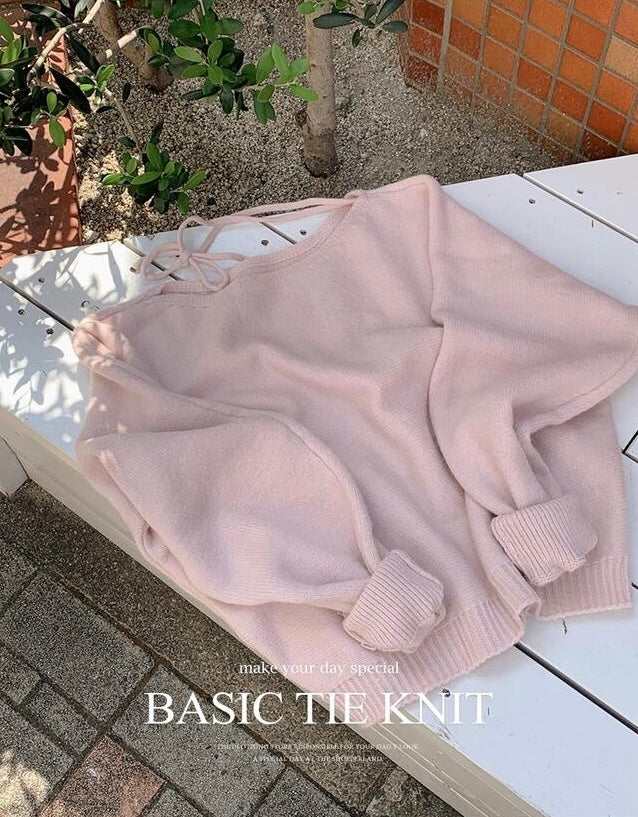 韓國丨RIBBON TIE KNIT