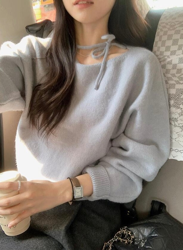 韓國丨RIBBON TIE KNIT