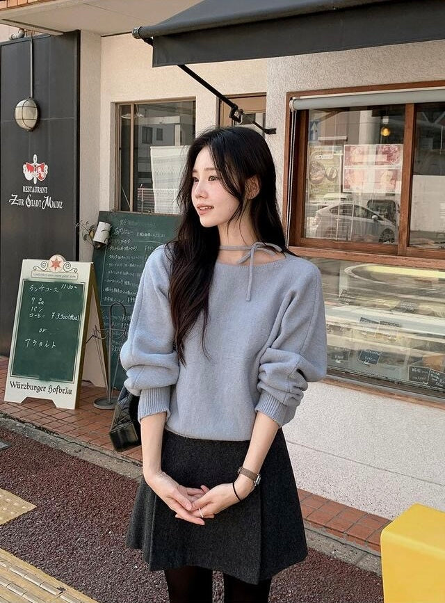 韓國丨RIBBON TIE KNIT