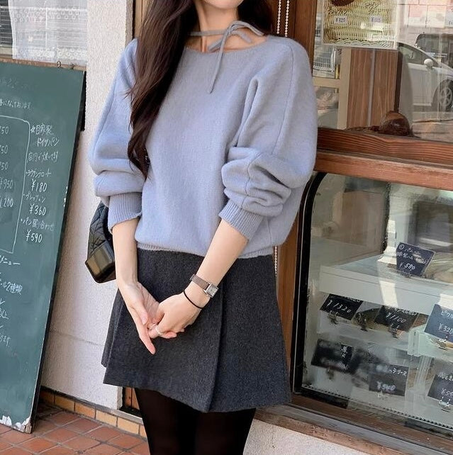 韓國丨RIBBON TIE KNIT