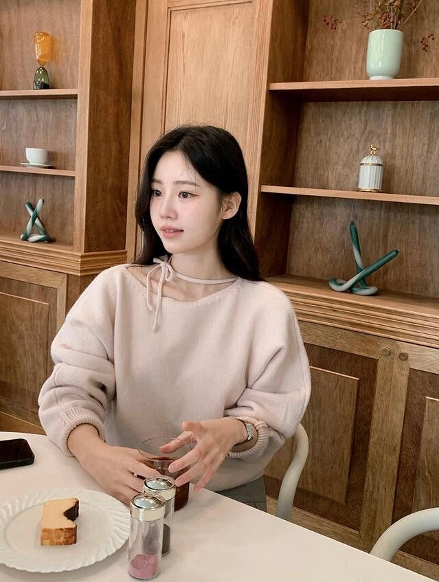 韓國丨RIBBON TIE KNIT