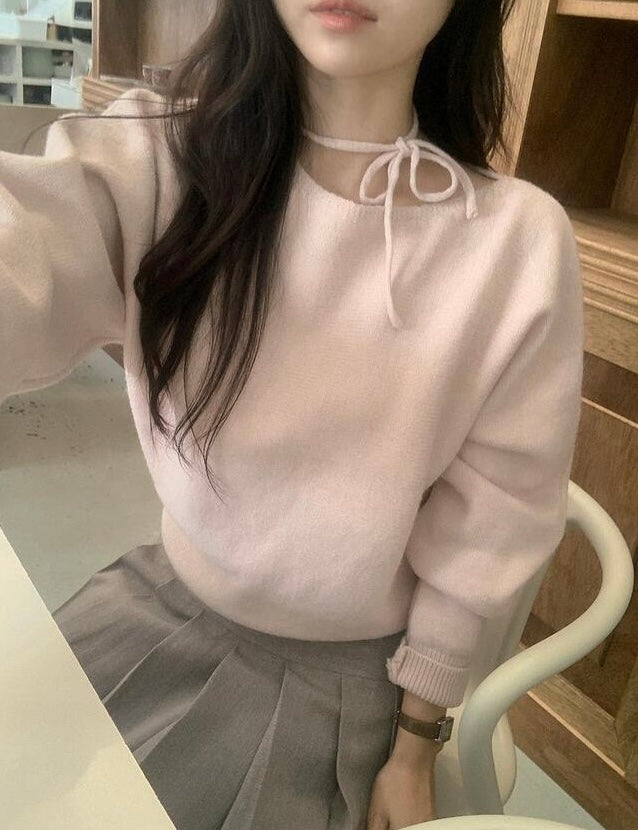 韓國丨RIBBON TIE KNIT
