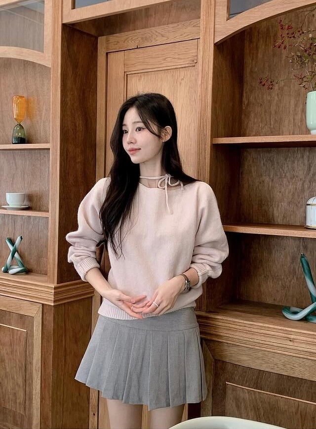 韓國丨RIBBON TIE KNIT