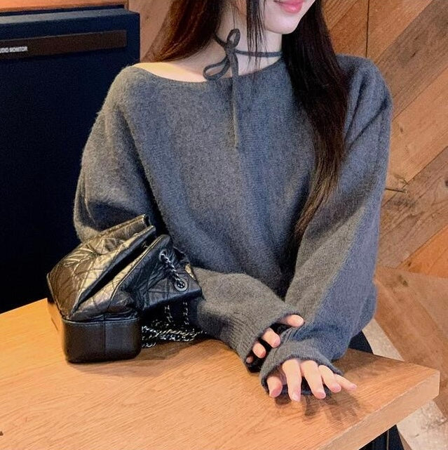 韓國丨RIBBON TIE KNIT
