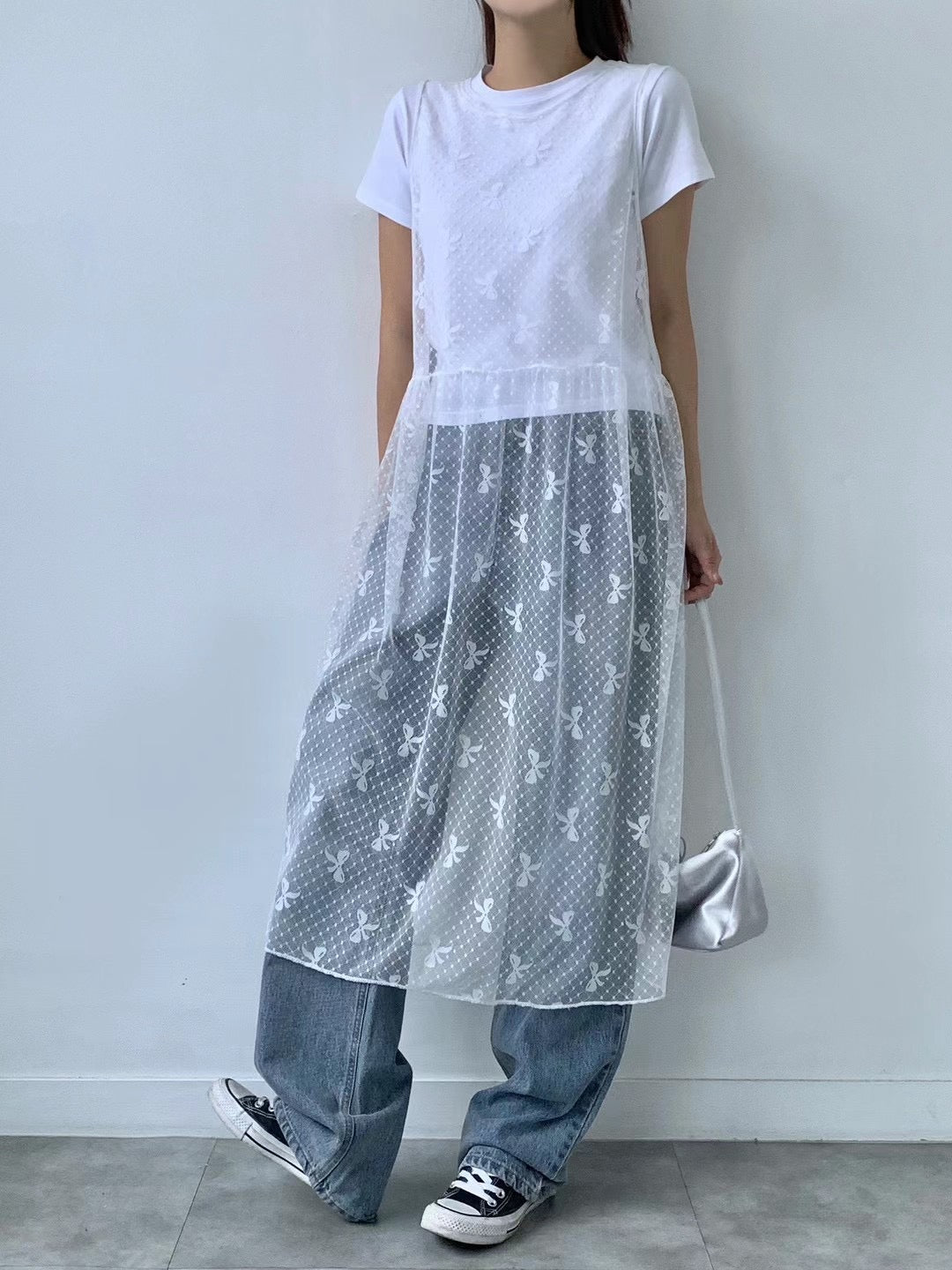 韓國丨LACE綁帶網紗裙