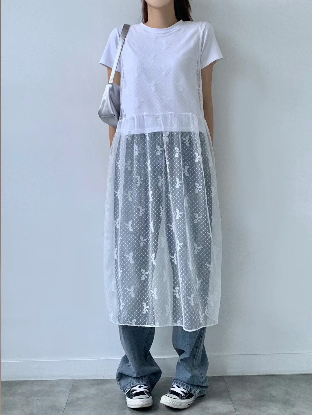 韓國丨LACE綁帶網紗裙