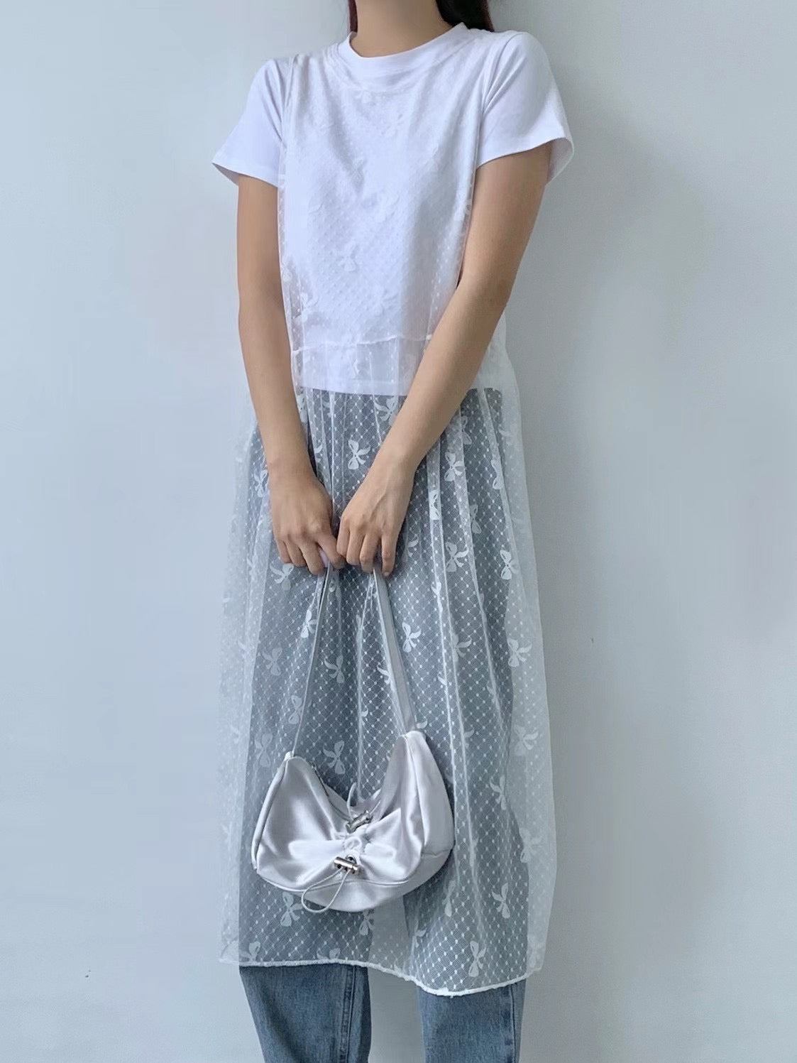 韓國丨LACE綁帶網紗裙
