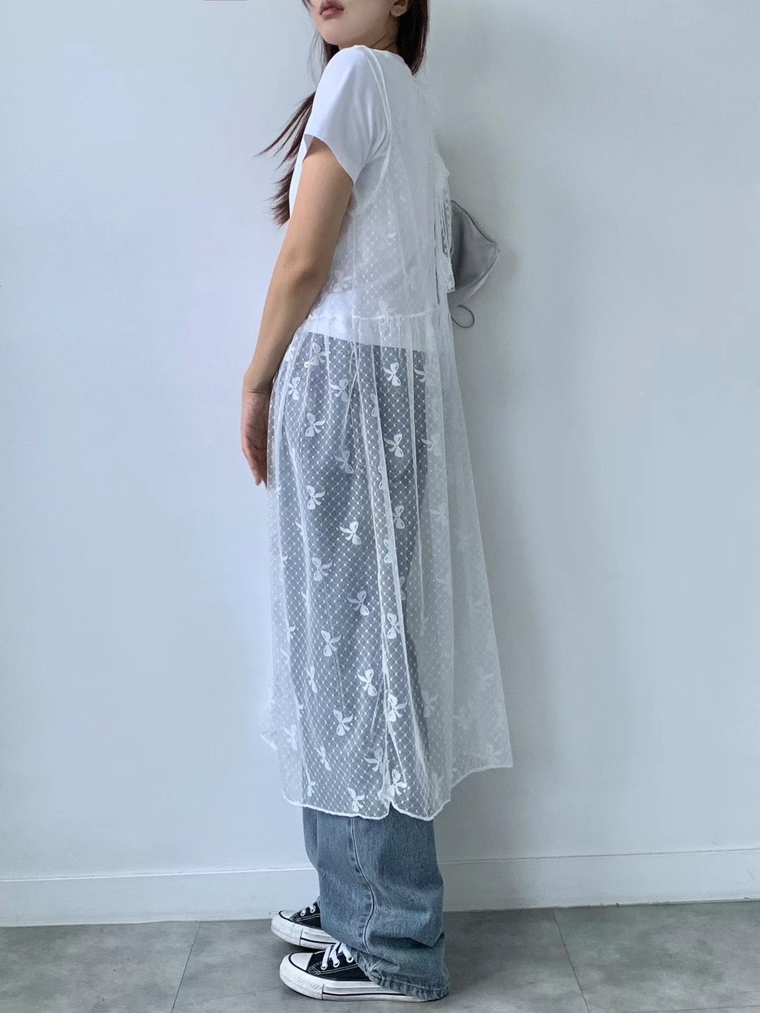 韓國丨LACE綁帶網紗裙