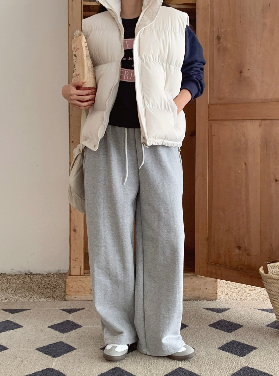 韓國丨High Neck Padding Vest