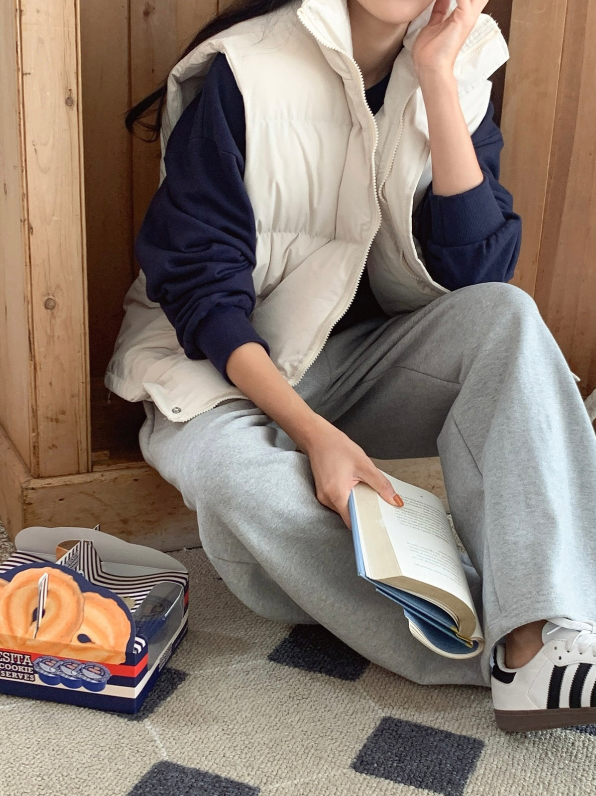 韓國丨High Neck Padding Vest