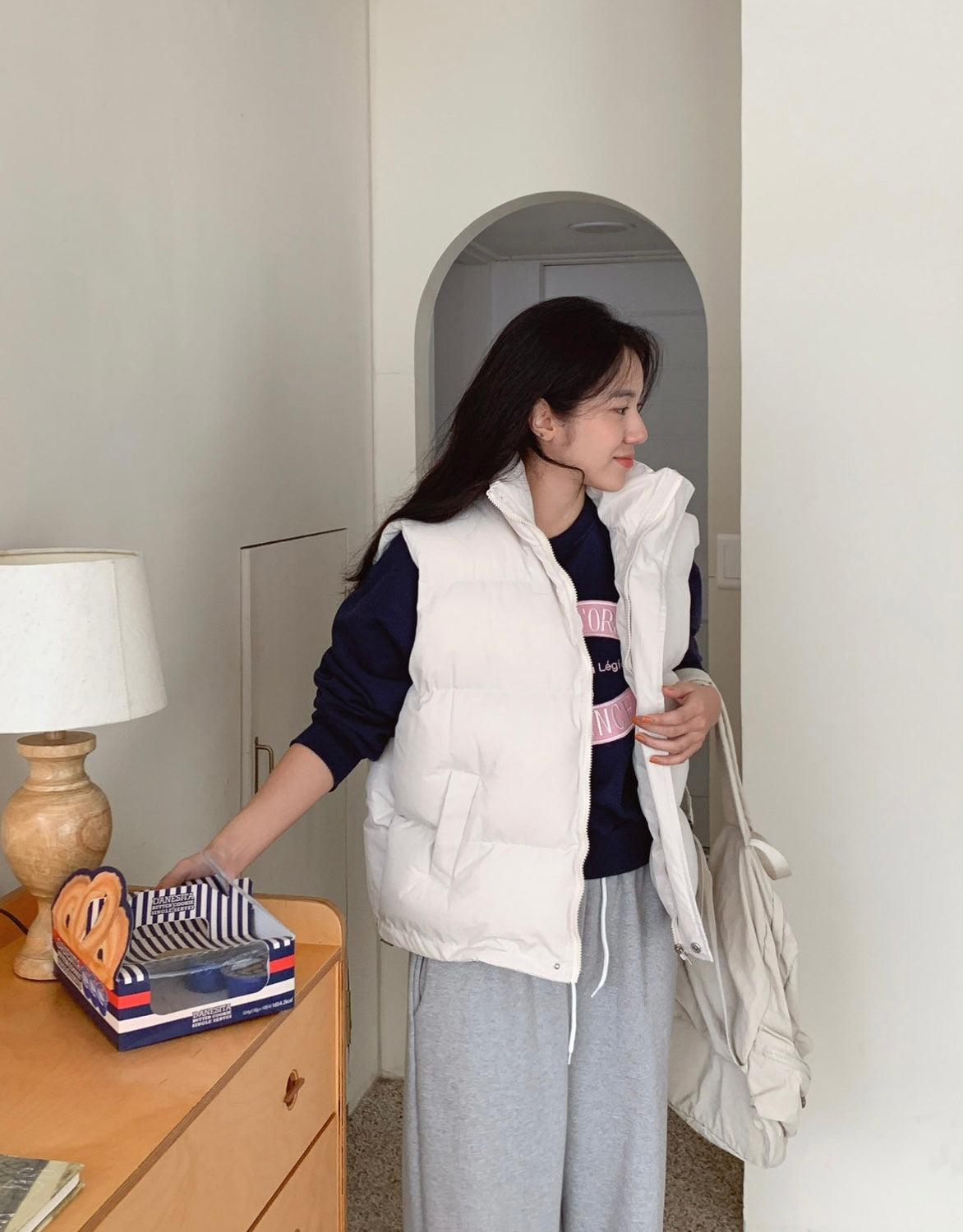 韓國丨High Neck Padding Vest