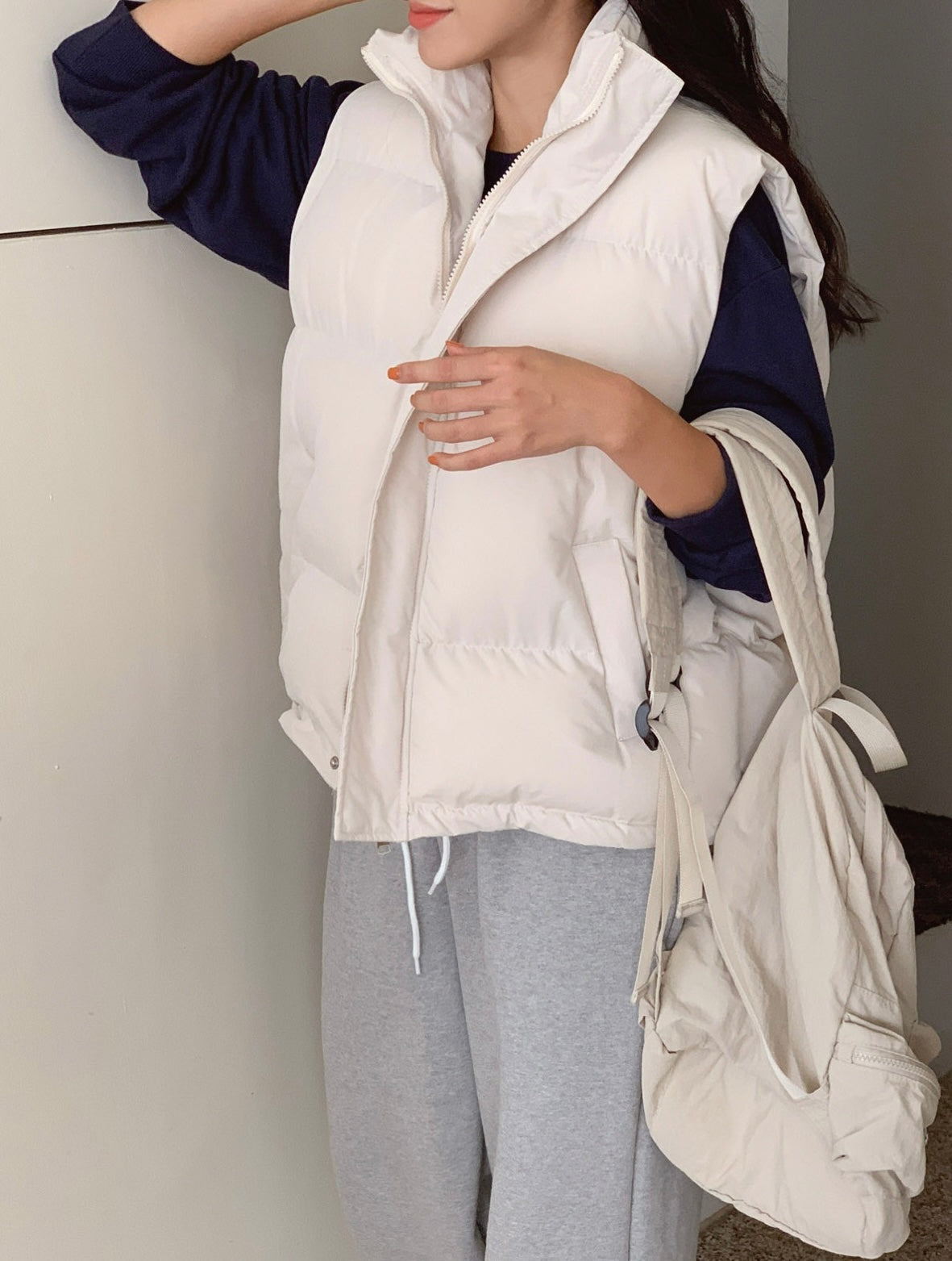 韓國丨High Neck Padding Vest