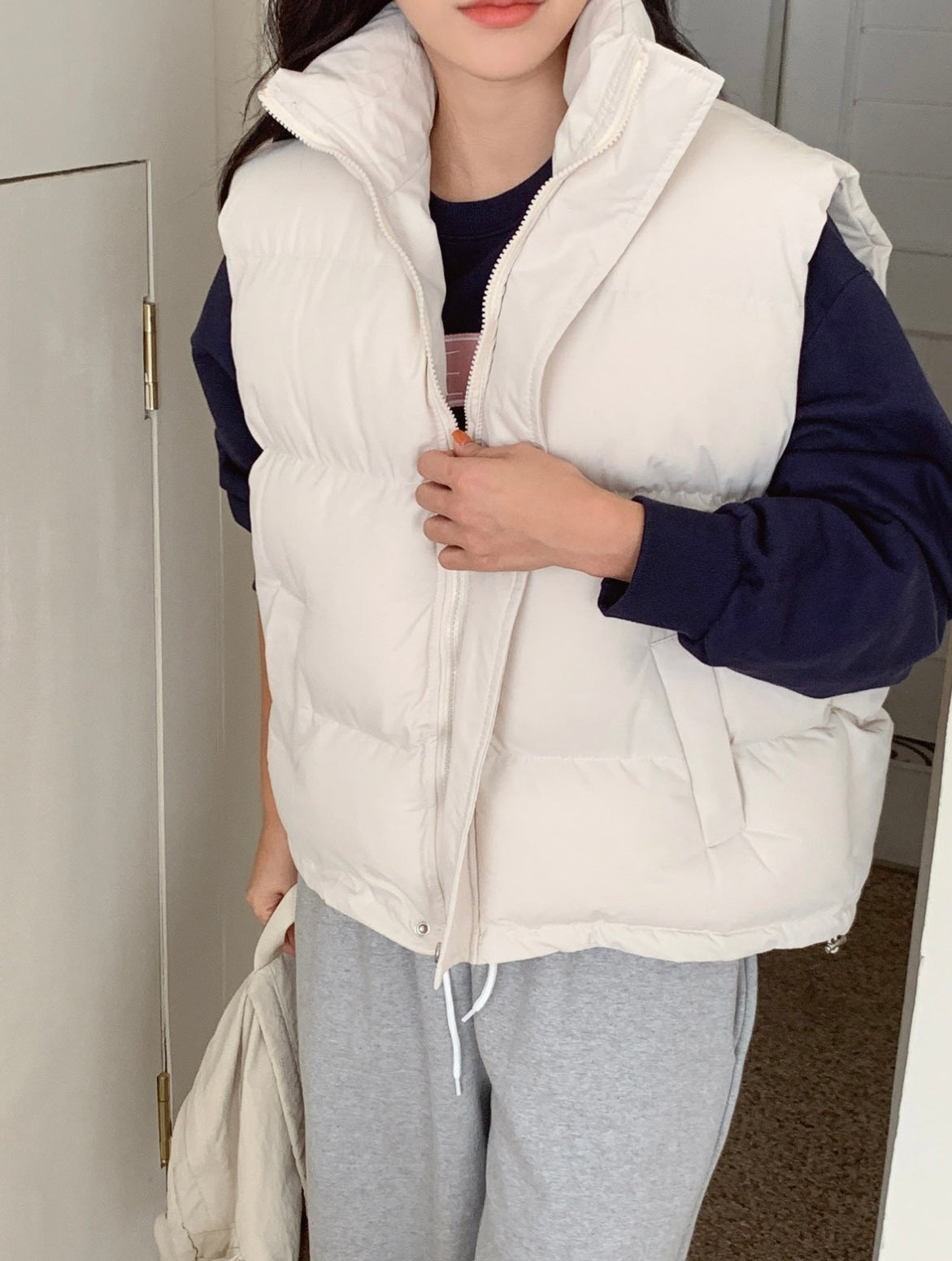 韓國丨High Neck Padding Vest
