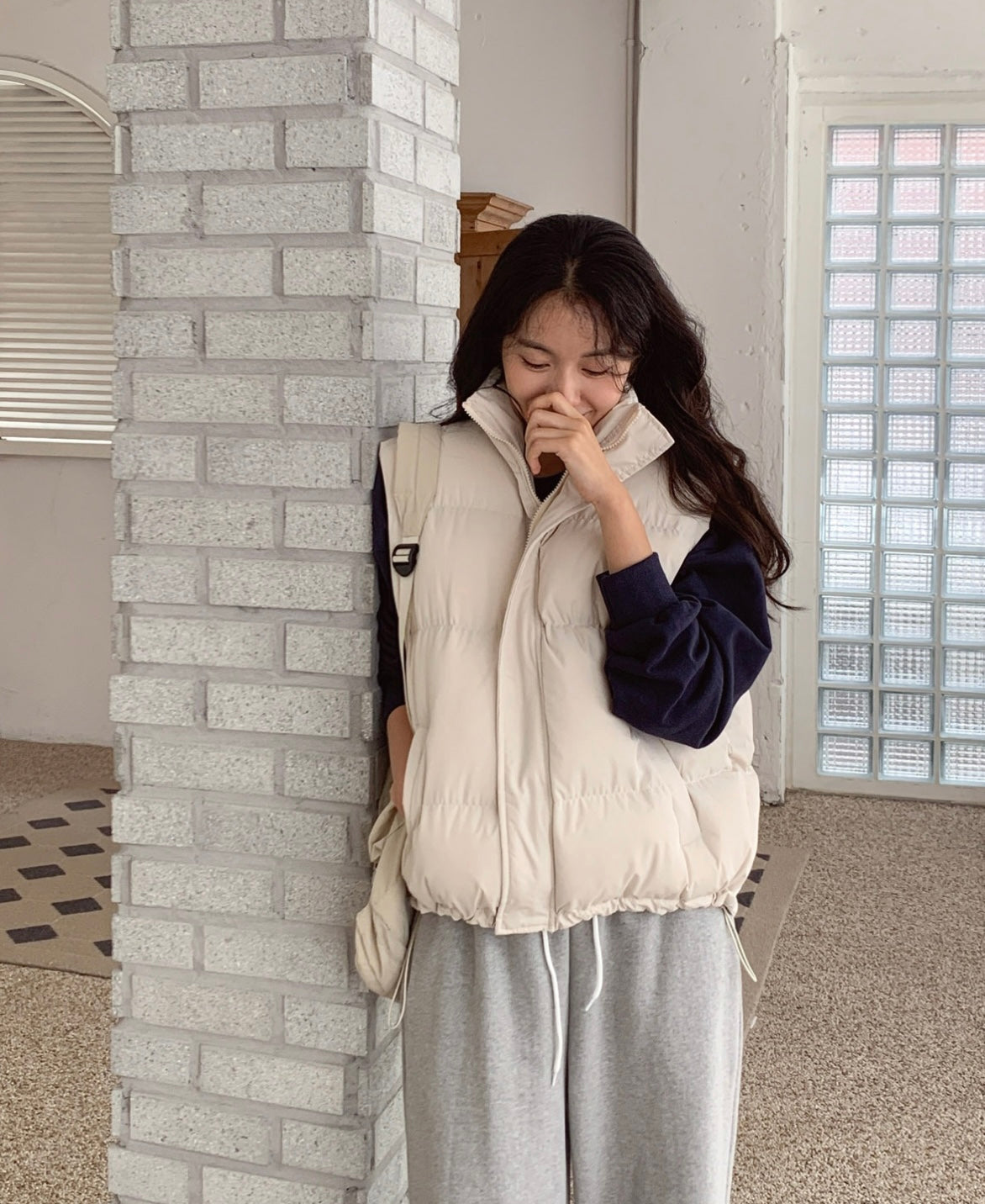 韓國丨High Neck Padding Vest