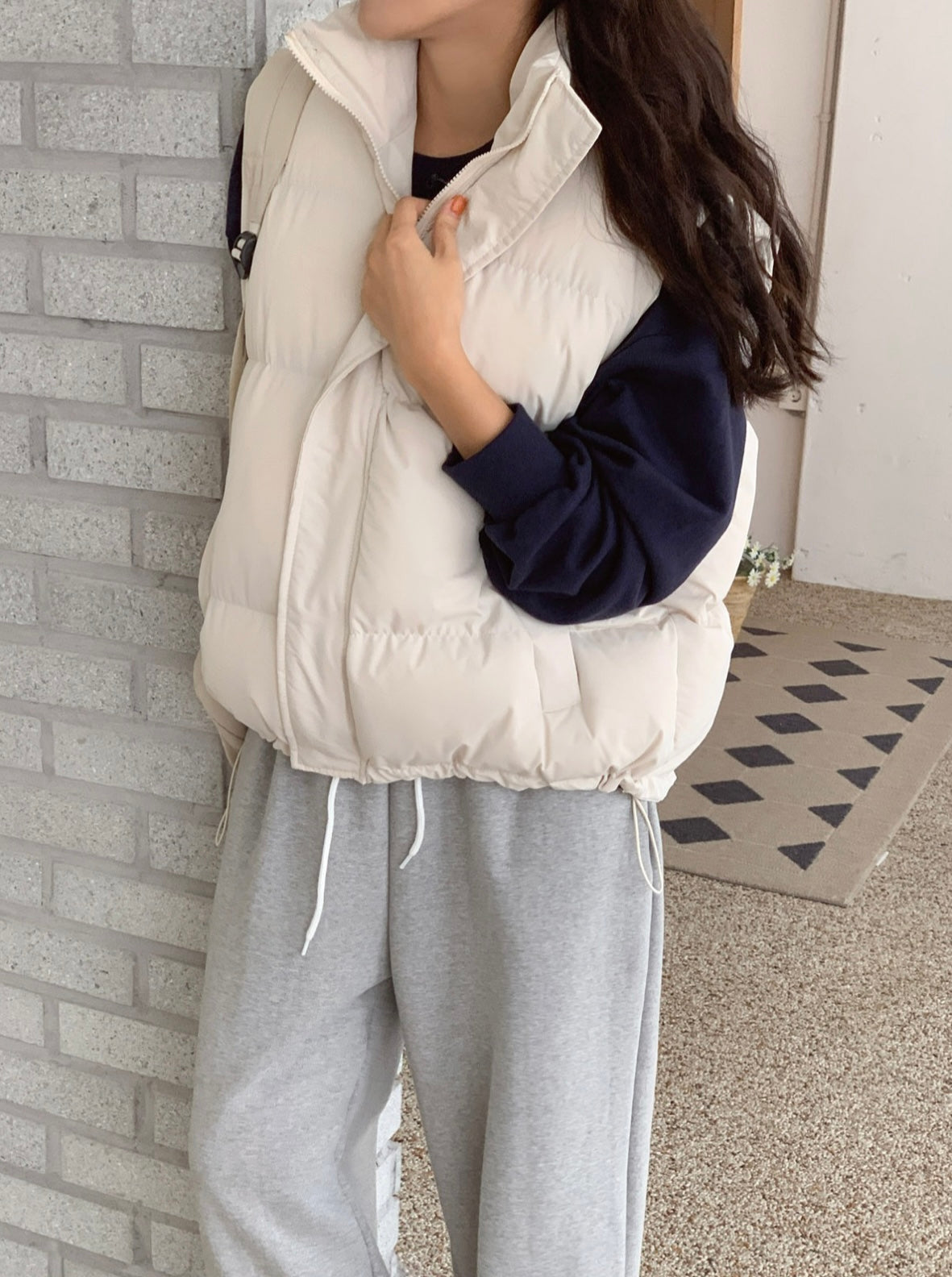韓國丨High Neck Padding Vest