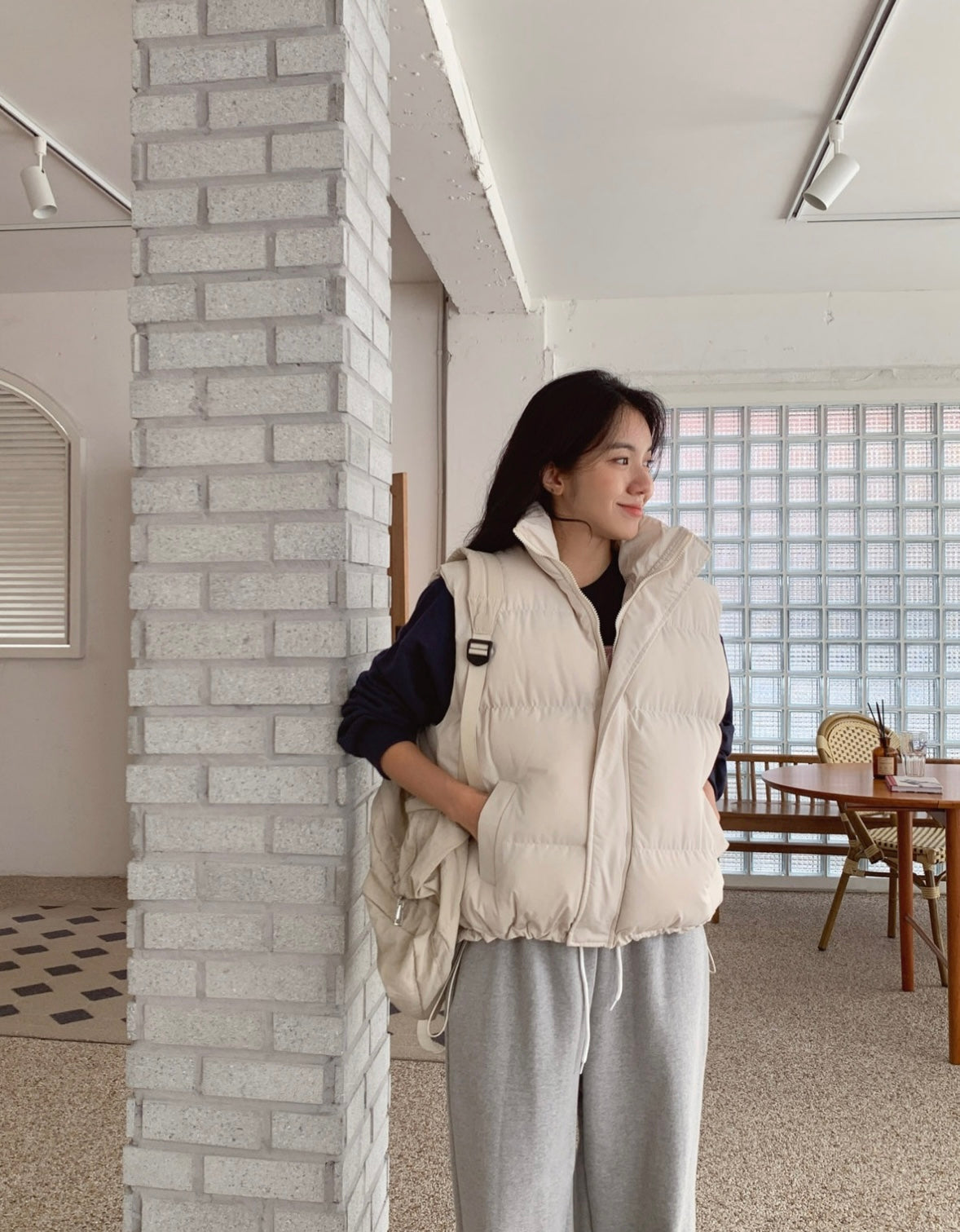 韓國丨High Neck Padding Vest