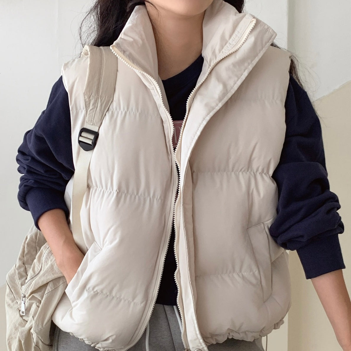 韓國丨High Neck Padding Vest